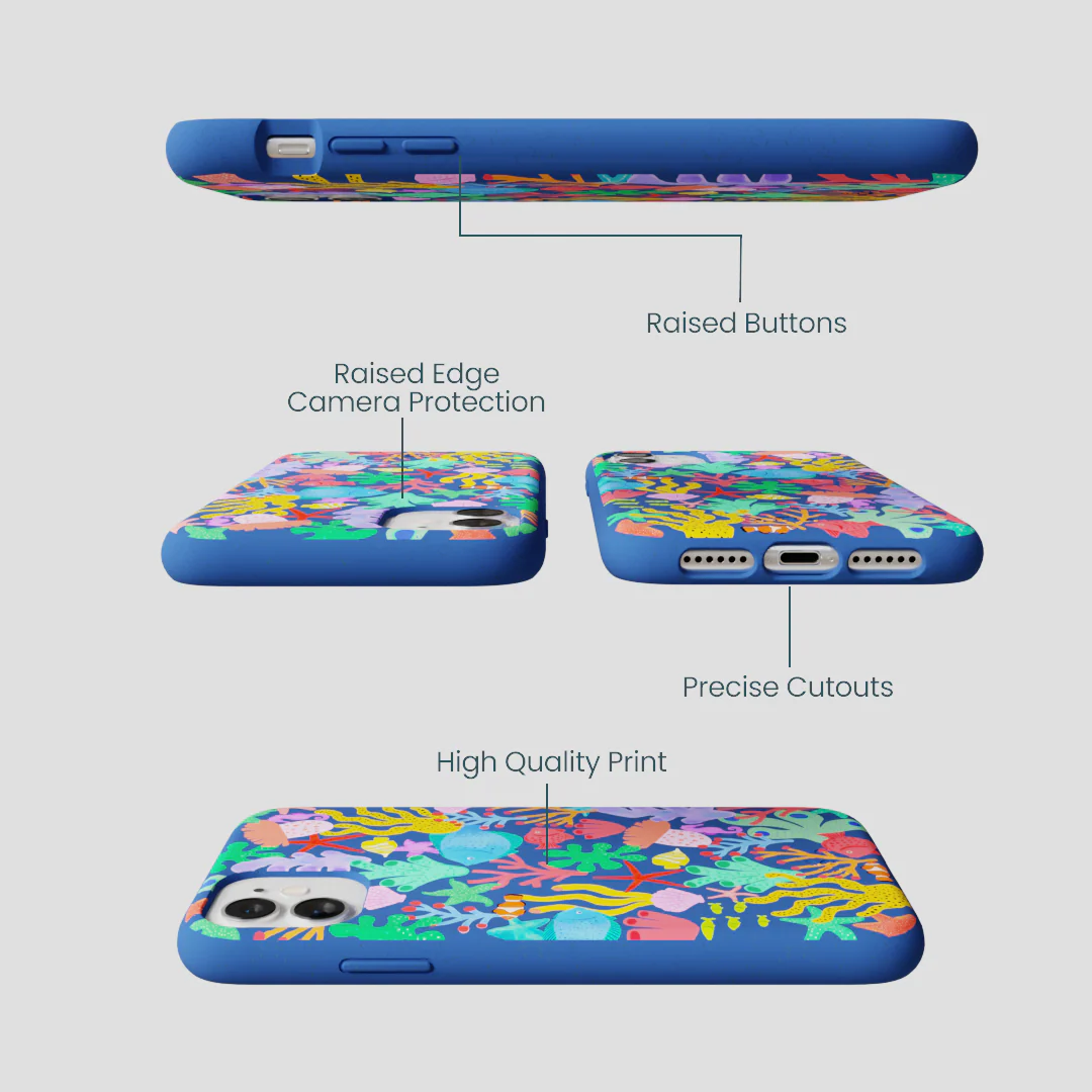 Electric Blue Underwater Blooms iPhone 11 Case - Image 3