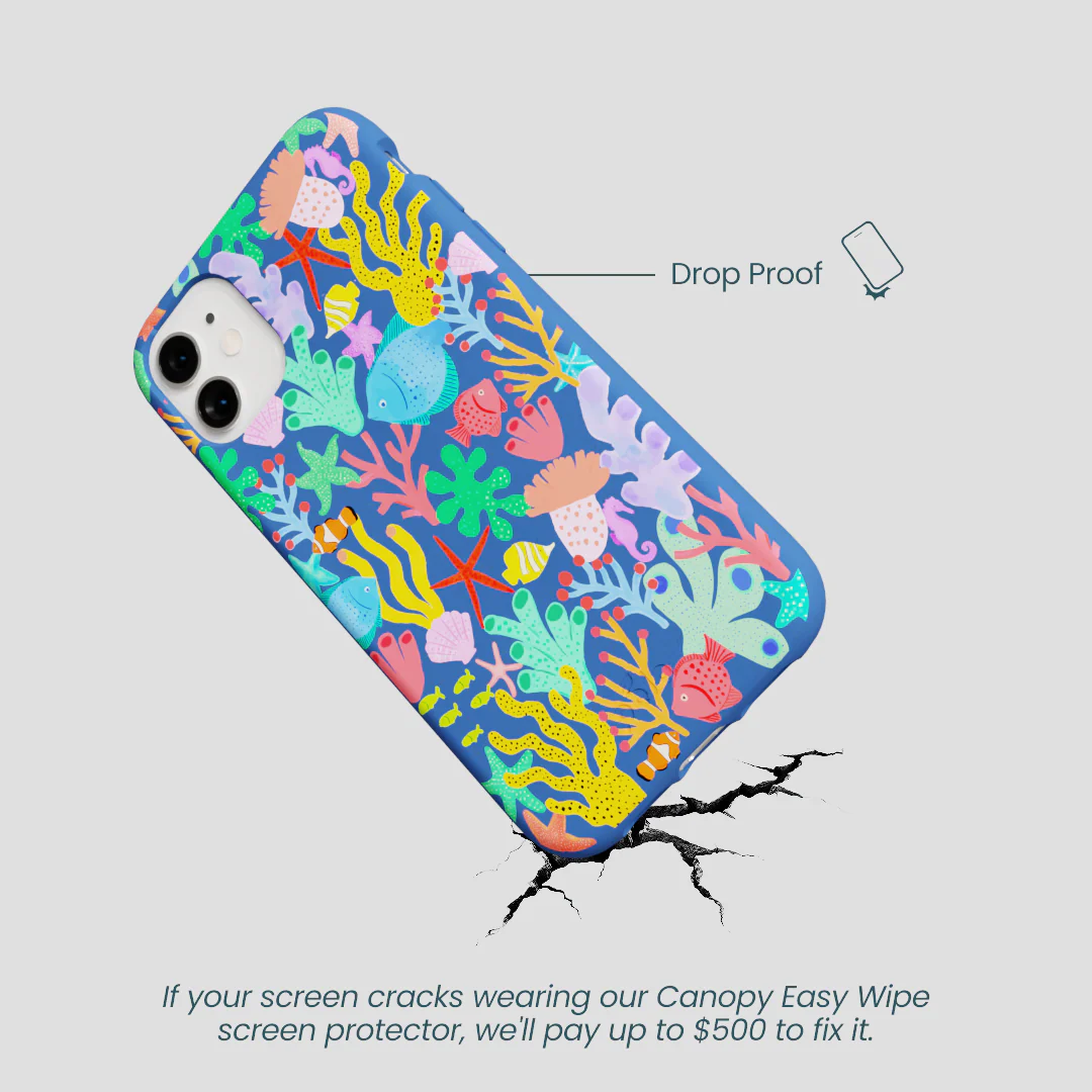 Electric Blue Underwater Blooms iPhone 11 Case - Image 5