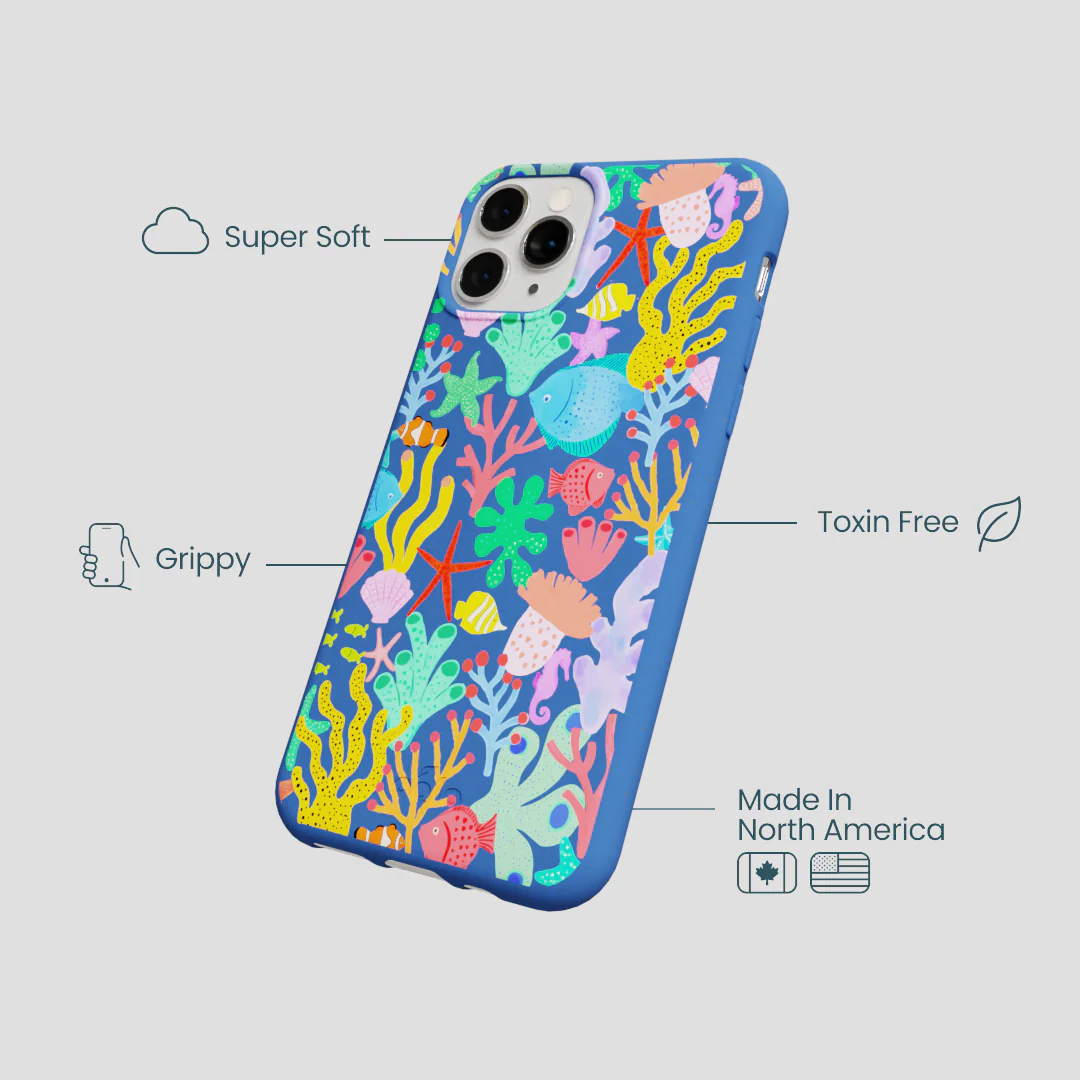 Electric Blue Underwater Blooms iPhone 11 Pro Case - Image 4
