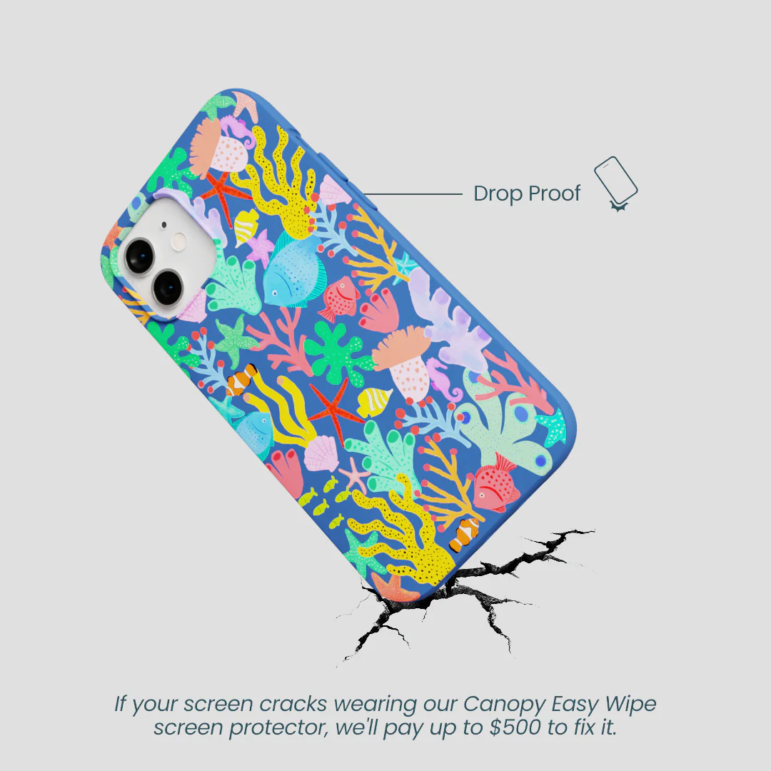Electric Blue Underwater Blooms iPhone 12/ iPhone 12 Pro Case - Image 5
