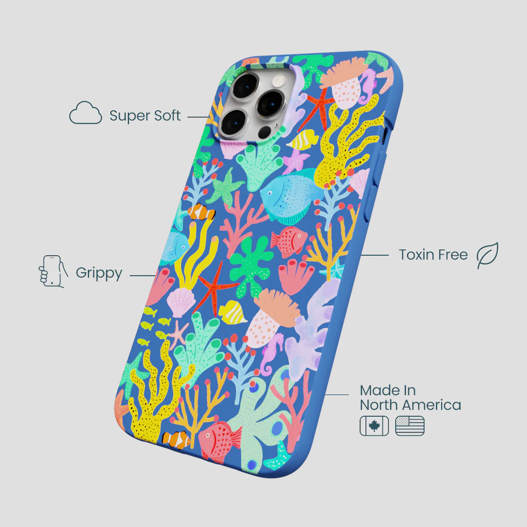 Electric Blue Underwater Blooms iPhone 12 Pro Max Case - Image 4