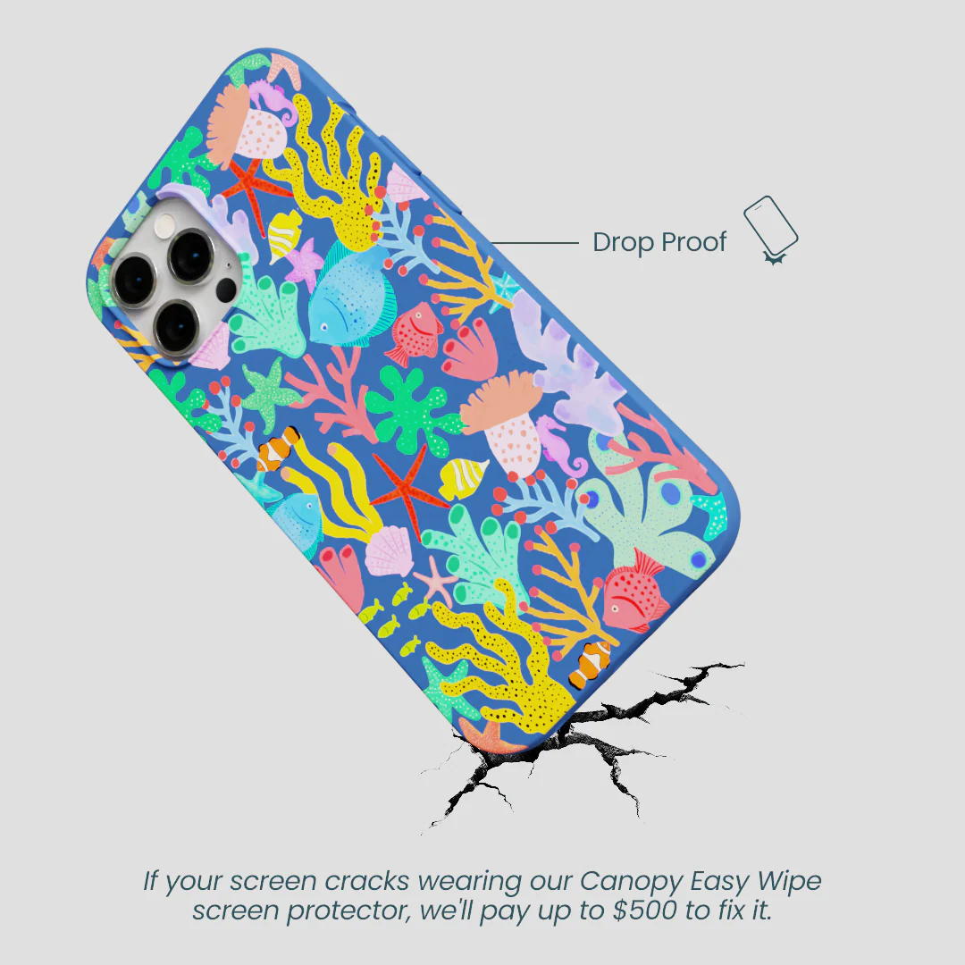 Electric Blue Underwater Blooms iPhone 12 Pro Max Case - Image 5