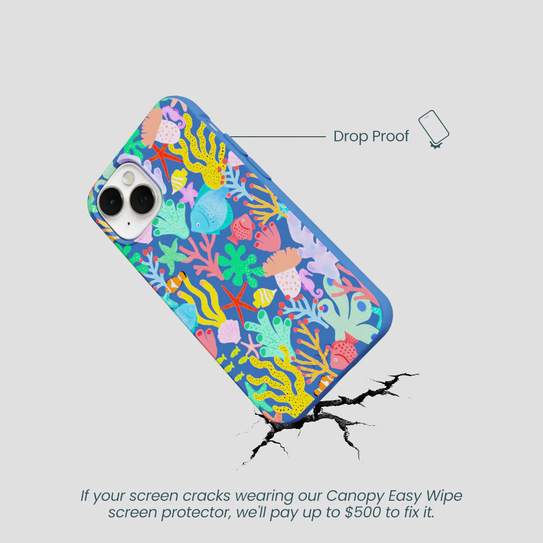 Electric Blue Underwater Blooms iPhone 13 Mini Case - Image 5