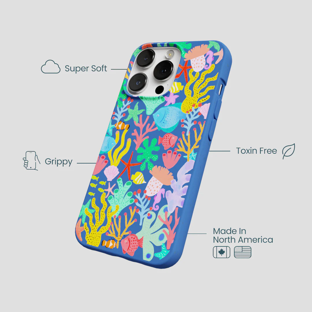 Electric Blue Underwater Blooms iPhone 13 Pro Case - Image 4
