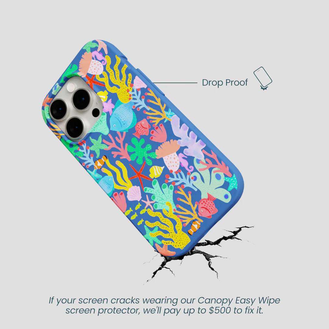 Electric Blue Underwater Blooms iPhone 14 Pro Case - Image 5