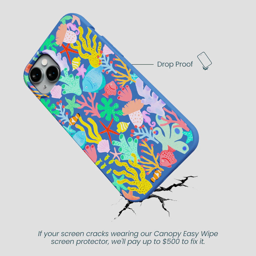 Electric Blue Underwater Blooms iPhone 15 Plus Case - Image 5