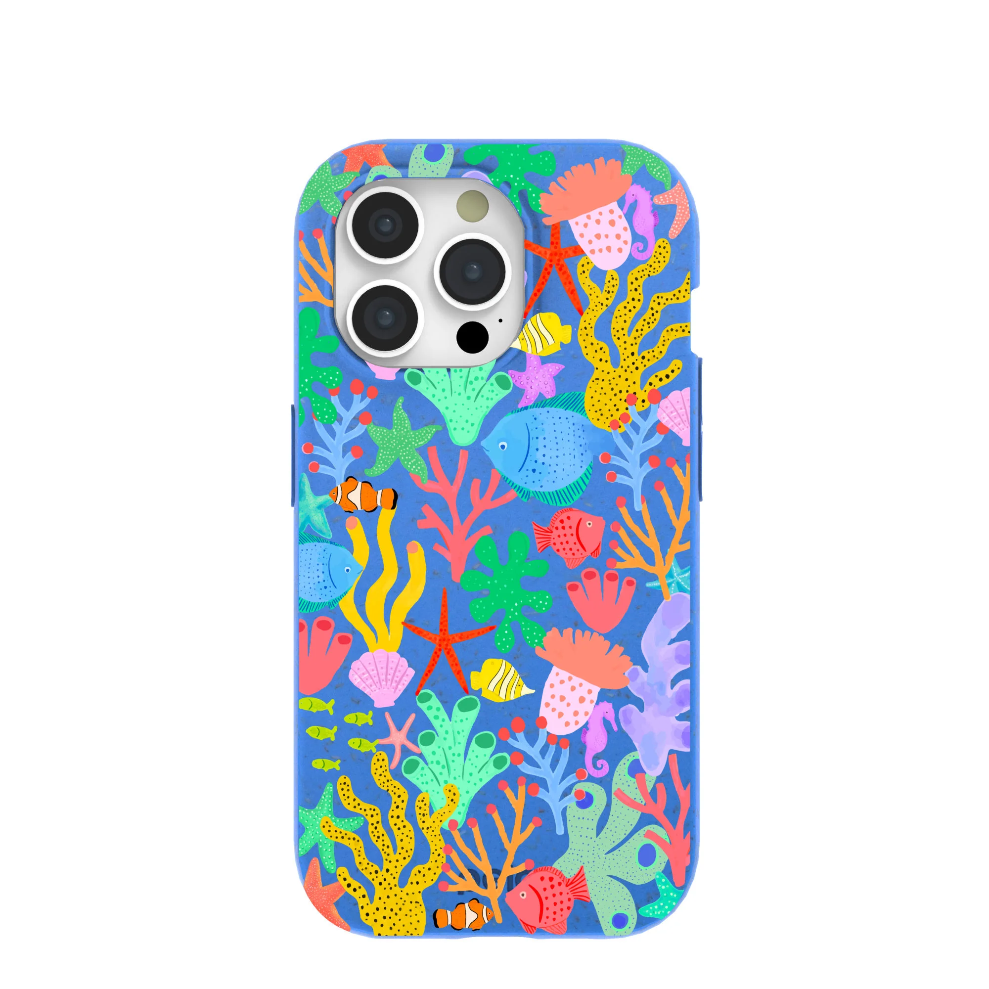 Electric Blue Underwater Blooms iPhone 15 Pro Case