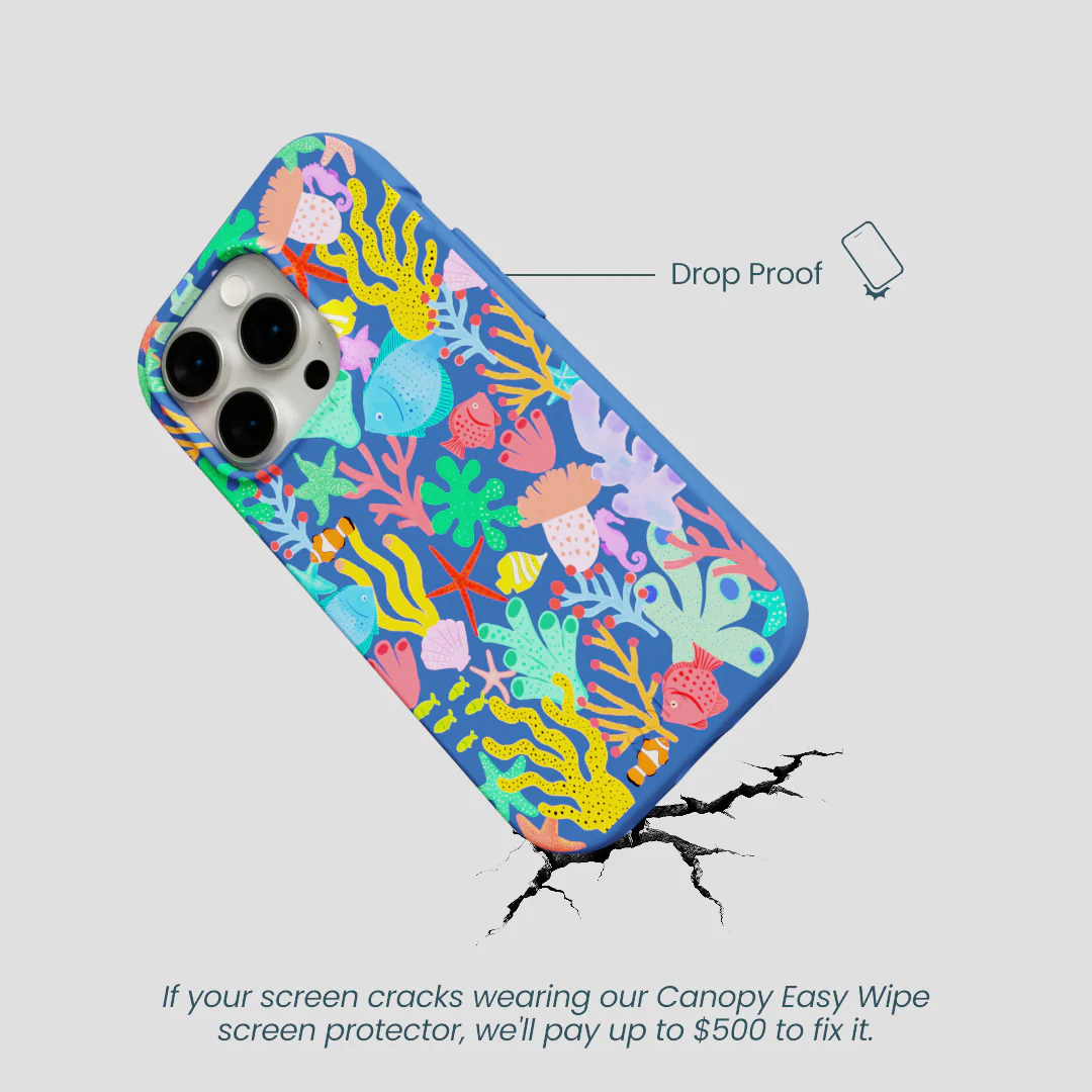 Electric Blue Underwater Blooms iPhone 15 Pro Case - Image 5
