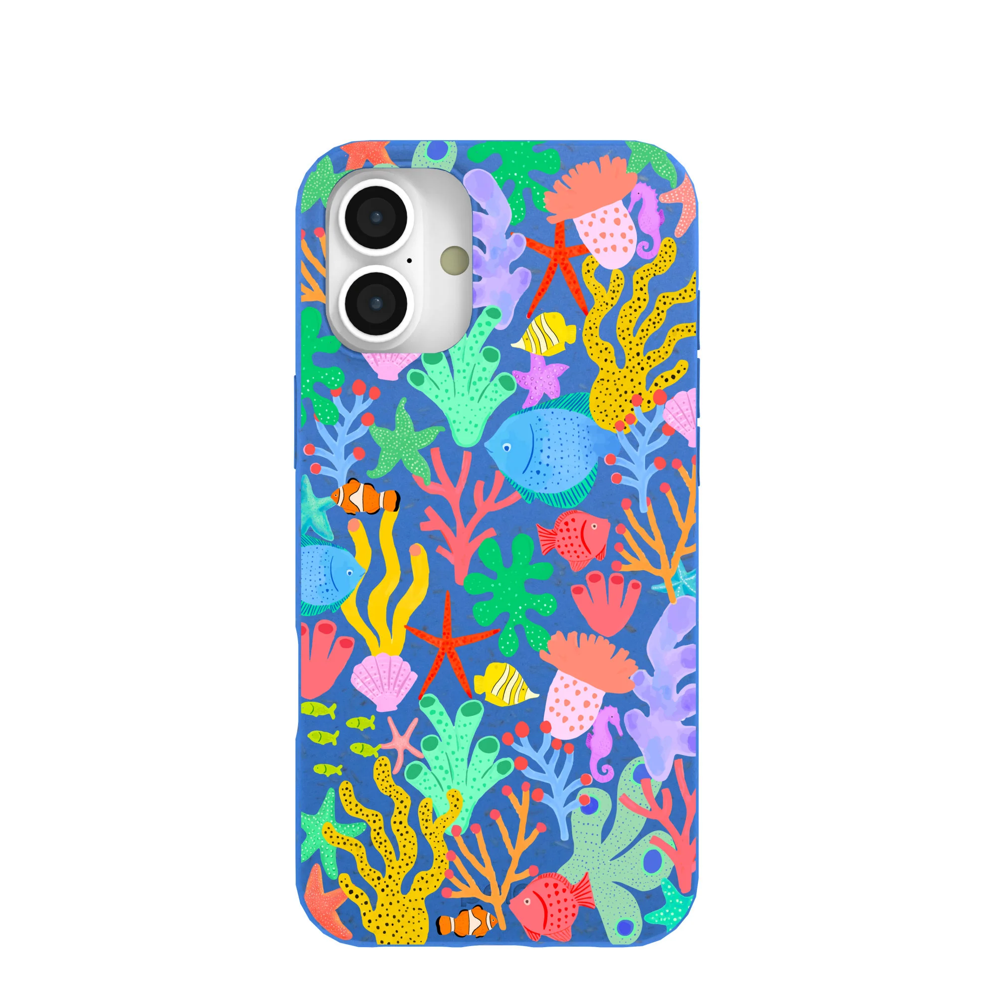 Electric Blue Underwater Blooms iPhone 16 Plus Case