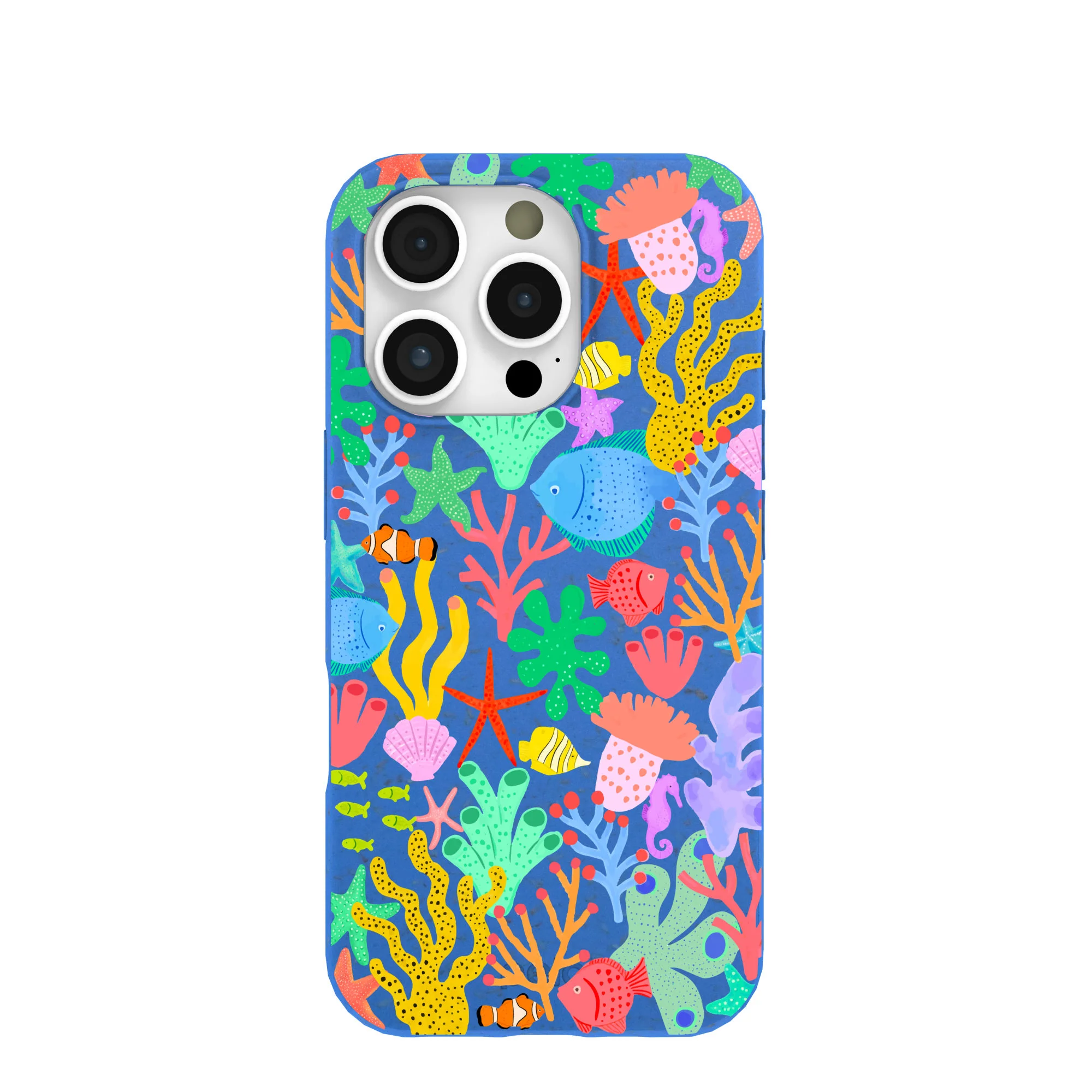Electric Blue Underwater Blooms iPhone 16 Pro Case