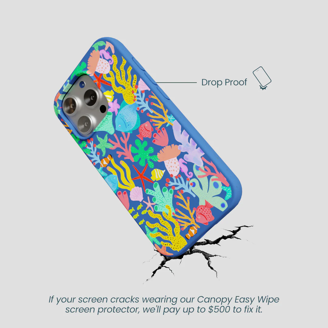 Electric Blue Underwater Blooms iPhone 16 Pro Case - Image 5