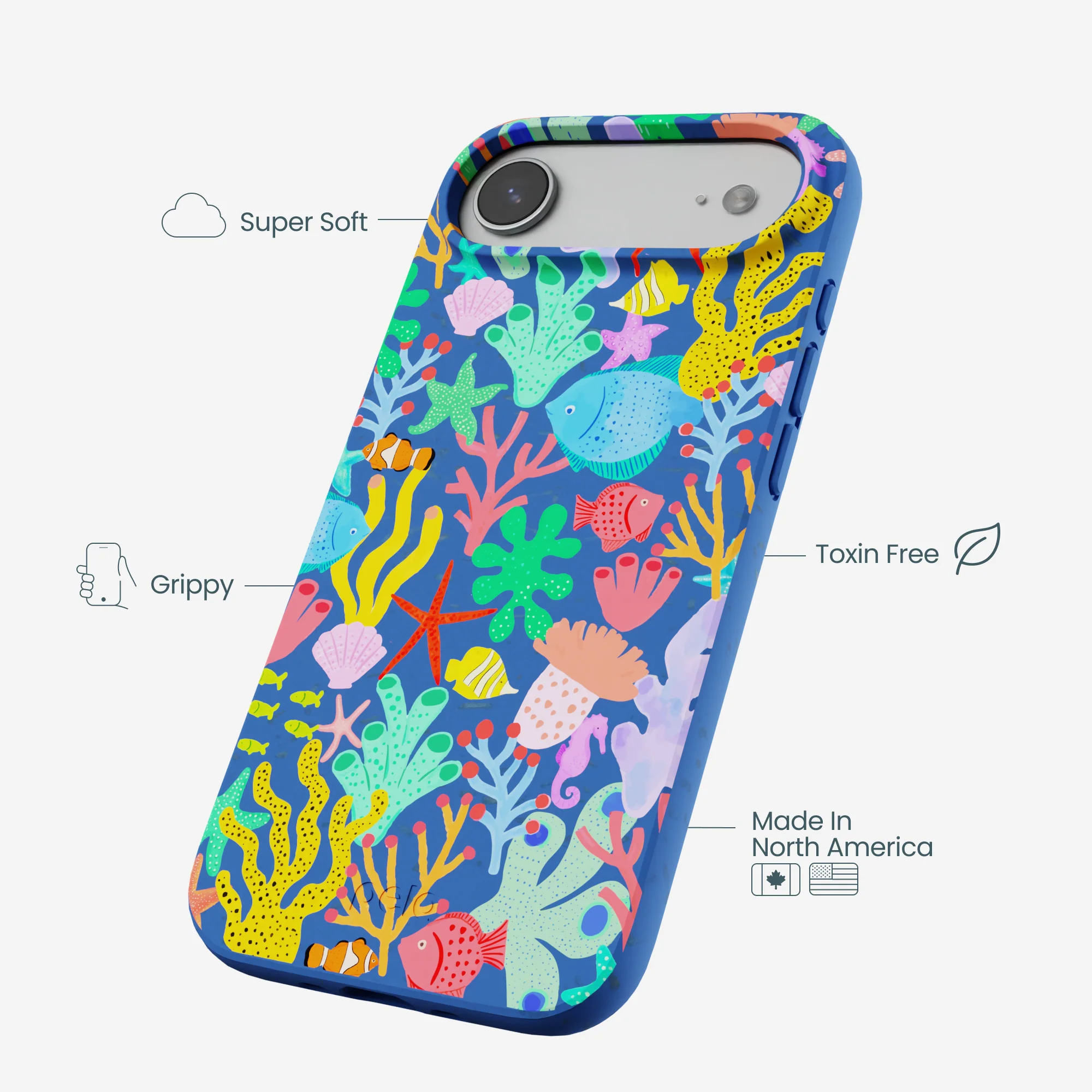Electric Blue Underwater Blooms iPhone Air Case - Image 4