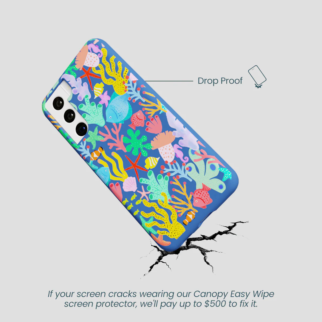 Electric Blue Underwater Blooms Samsung Galaxy S22 Case - Image 5