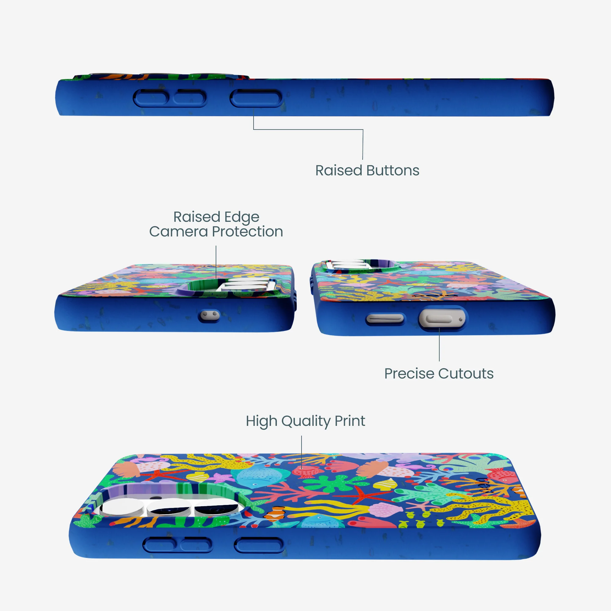 Electric Blue Underwater Blooms Samsung Galaxy S26 Case - Image 3