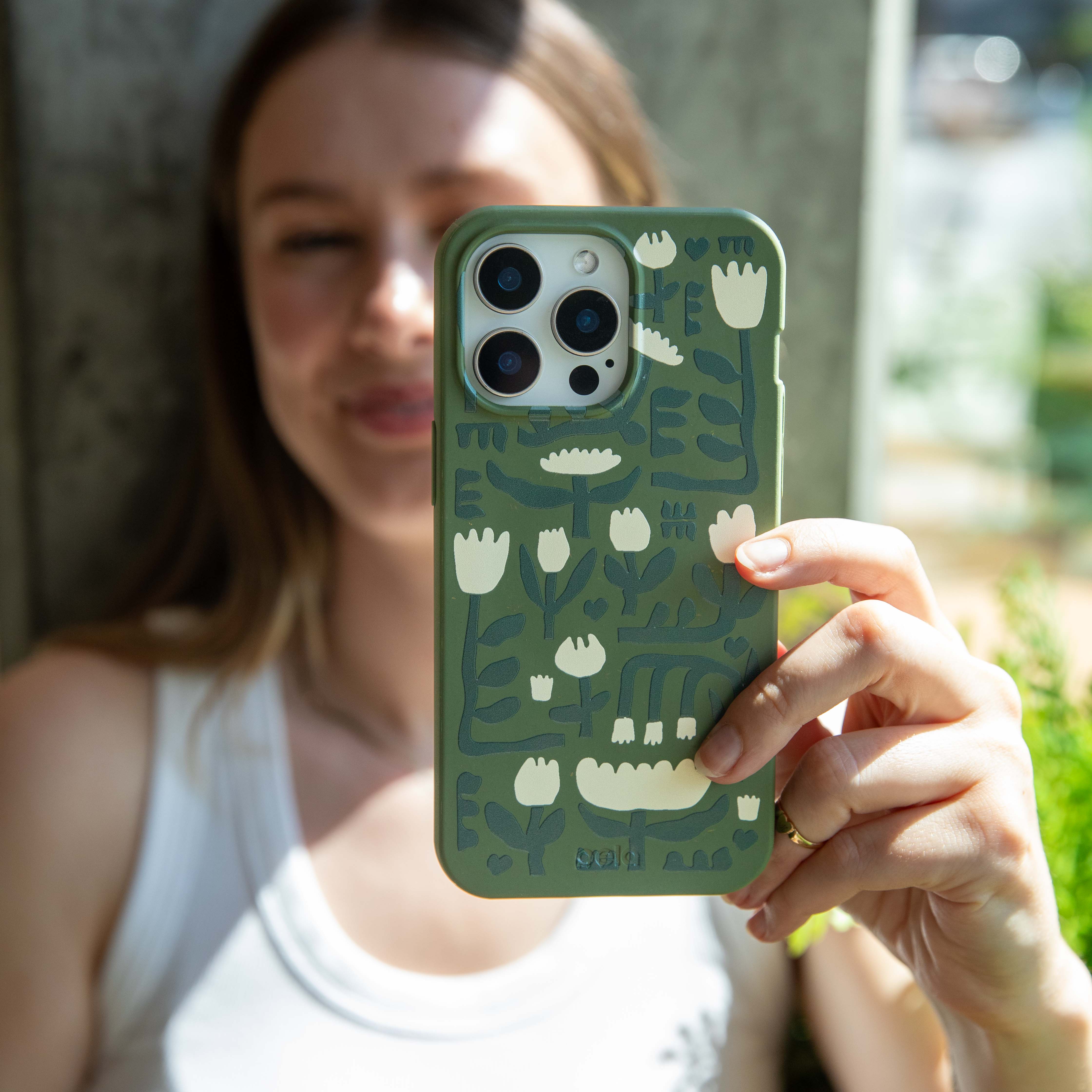 Forest Floor Abstract Tulips iPhone 12/ iPhone 12 Pro Case - Image 2
