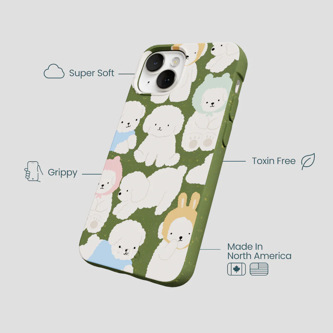 Forest Floor Cloud Poodles iPhone 13 Case - Image 4