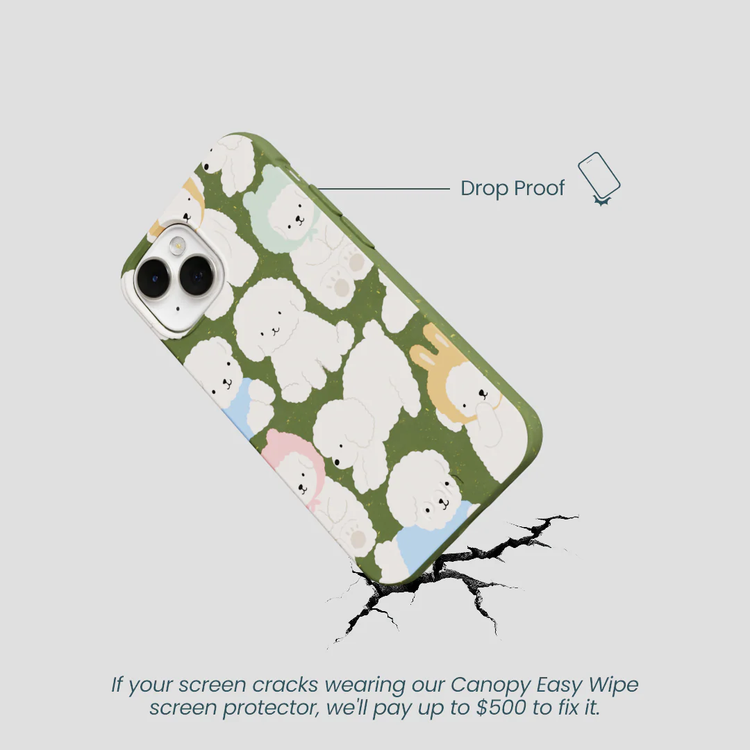 Forest Floor Cloud Poodles iPhone 13 Mini Case - Image 5