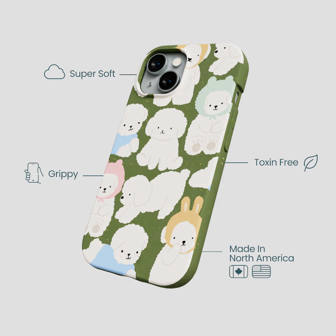 Forest Floor Cloud Poodles iPhone 14 Case - Image 4
