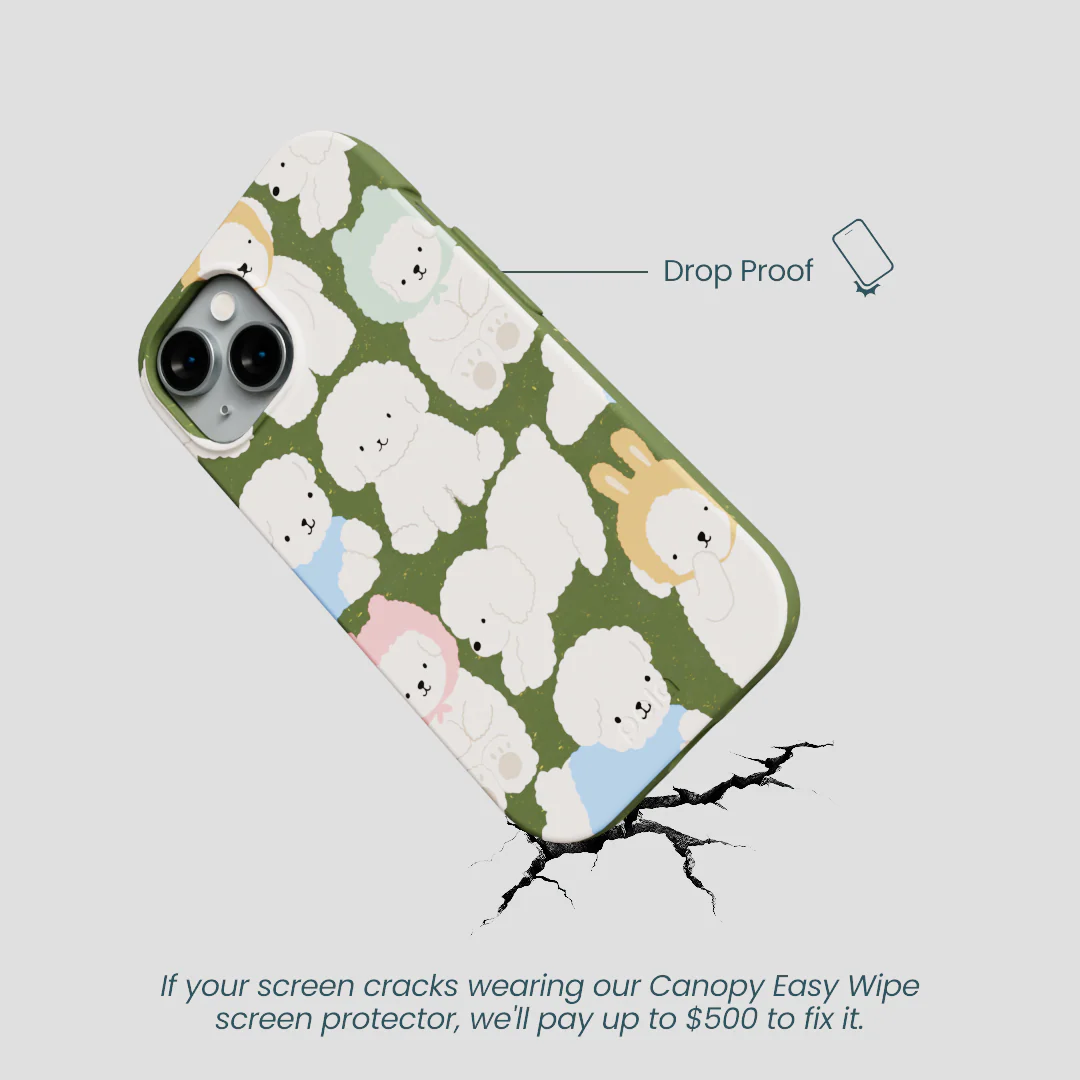Forest Floor Cloud Poodles iPhone 14 Case - Image 5