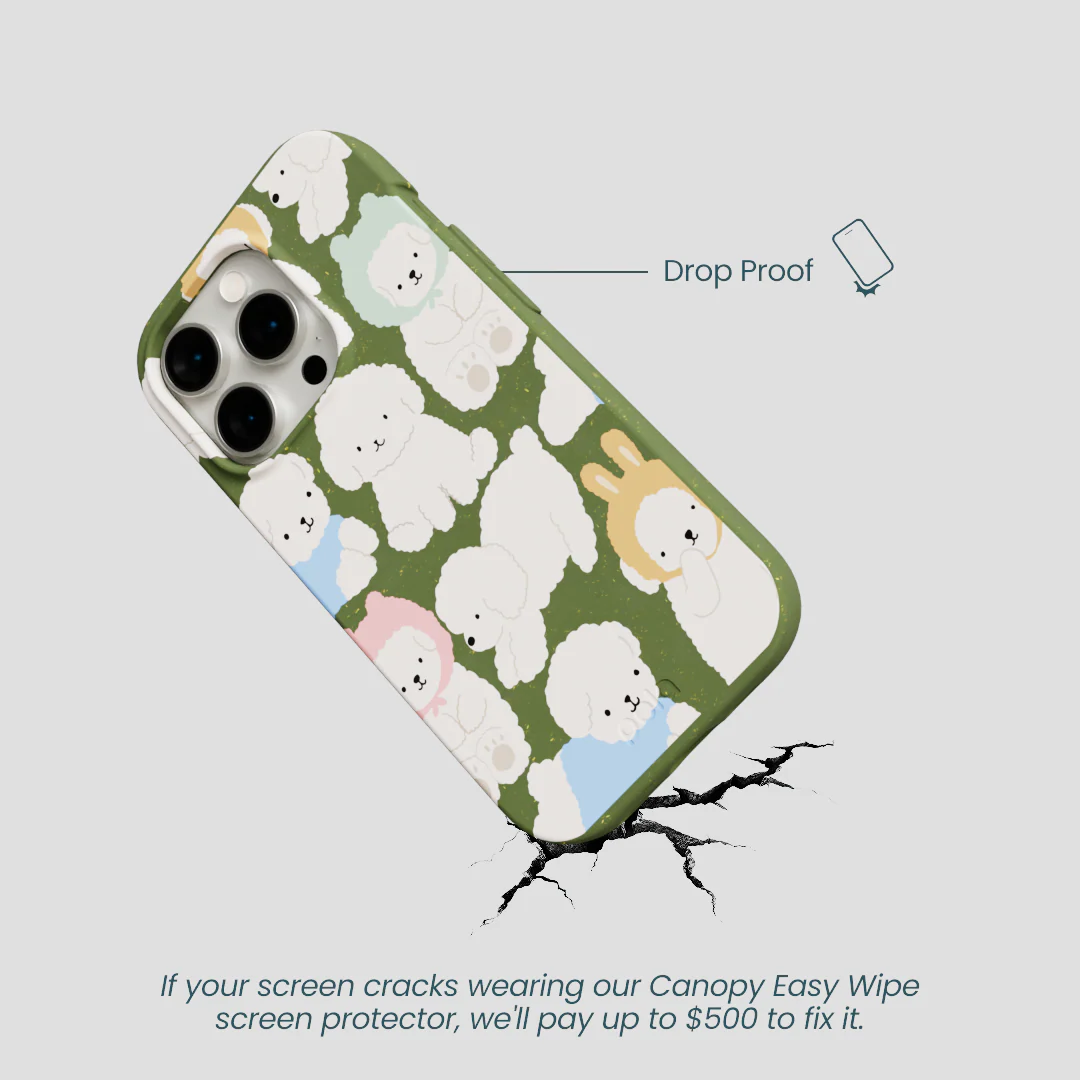 Forest Floor Cloud Poodles iPhone 14 Pro Case - Image 5