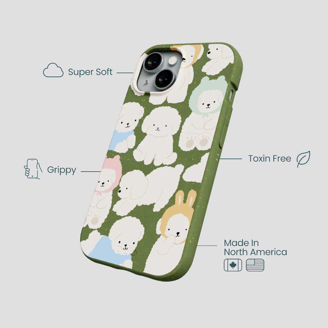 Forest Floor Cloud Poodles iPhone 15 Case - Image 4