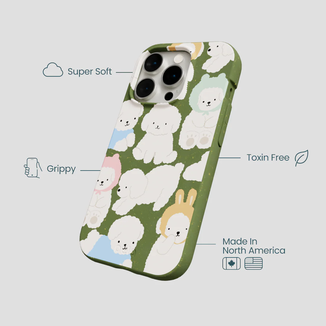 Forest Floor Cloud Poodles iPhone 15 Pro Case - Image 4