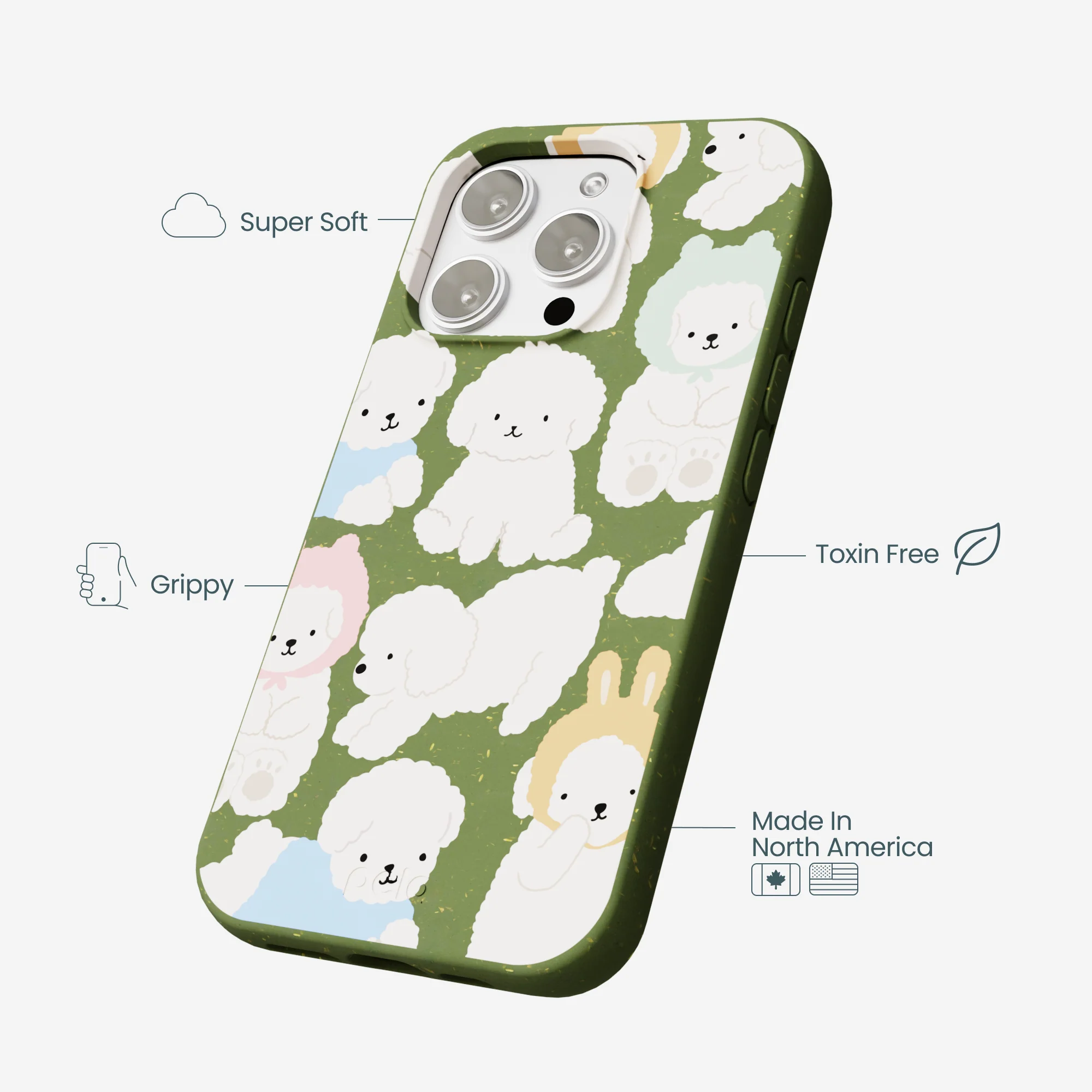 Forest Floor Cloud Poodles iPhone 16 Pro Max Case - Image 4