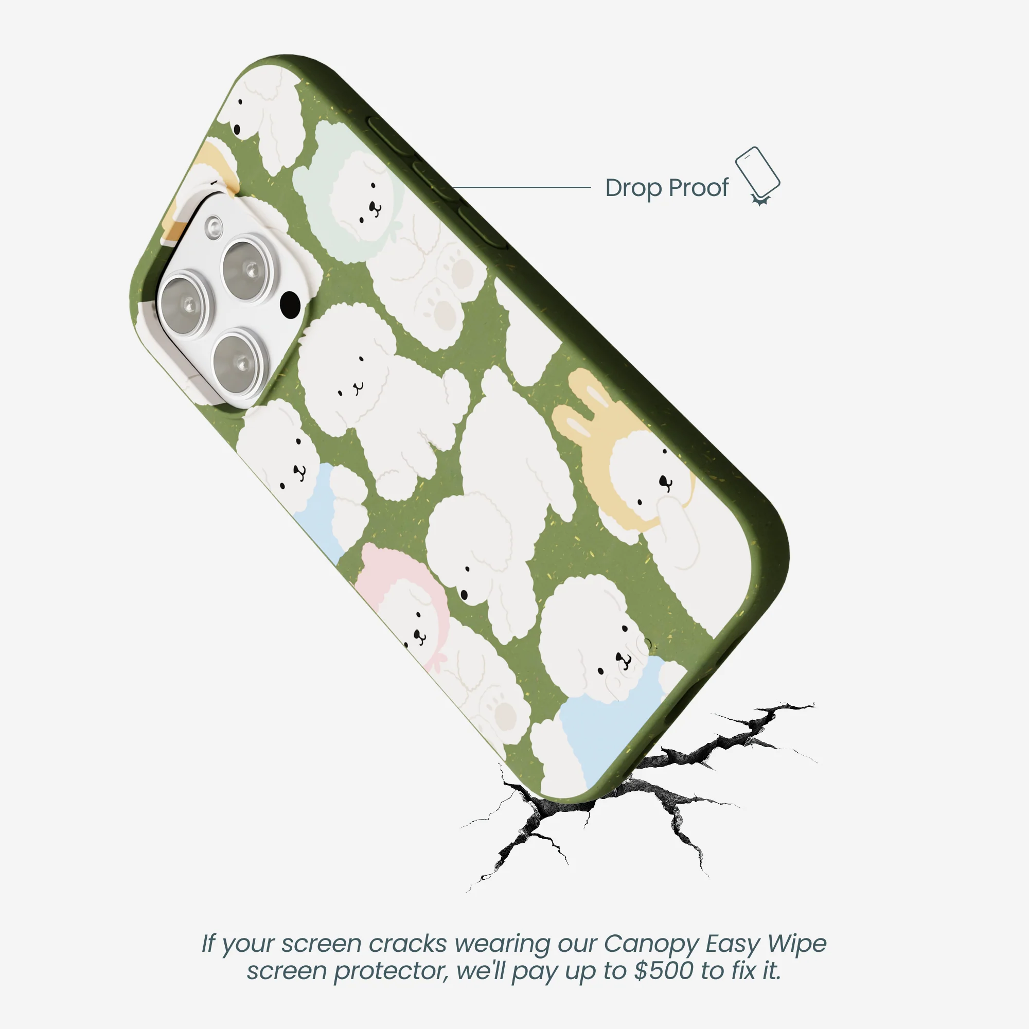 Forest Floor Cloud Poodles iPhone 16 Pro Max Case - Image 5