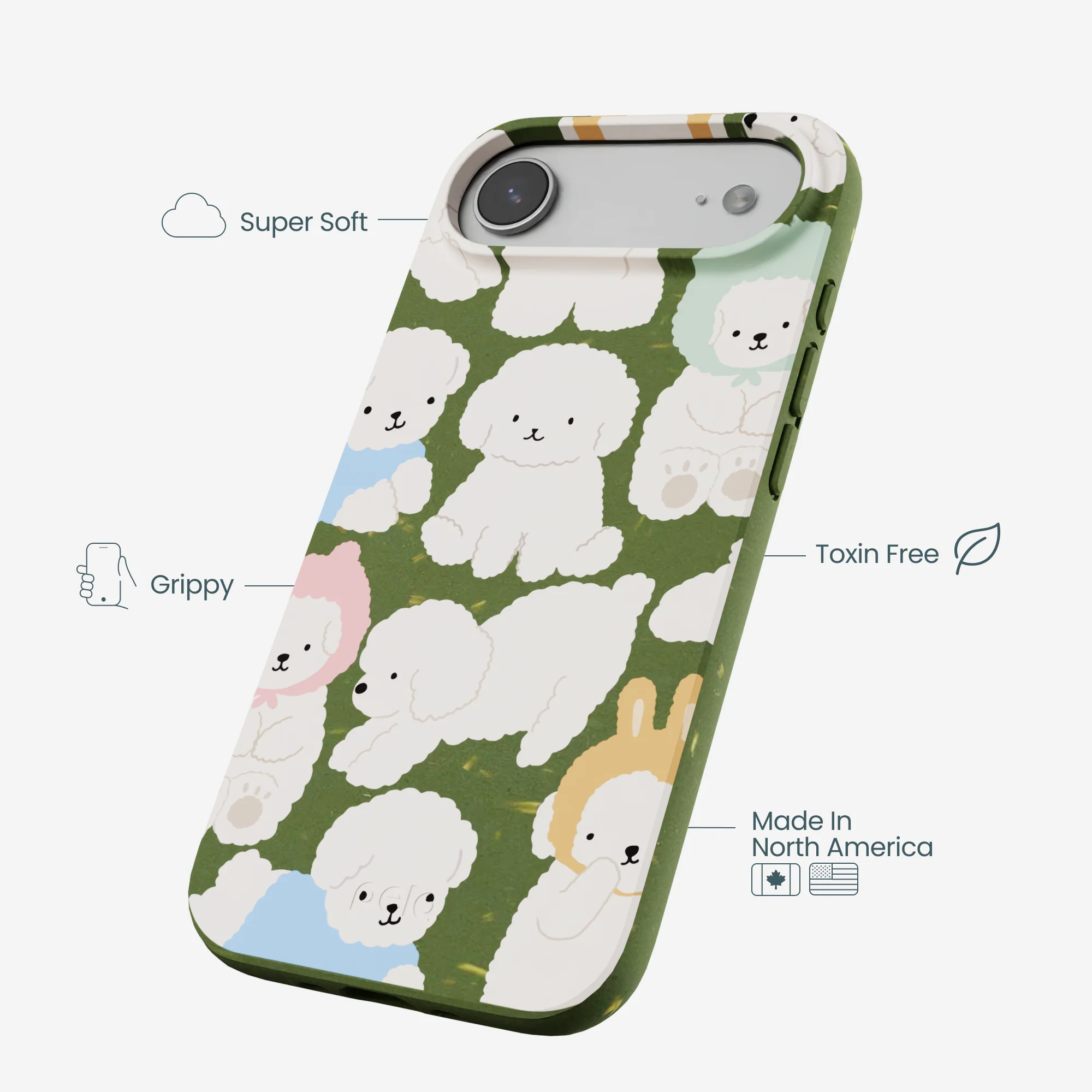 Forest Floor Cloud Poodles iPhone Air Case - Image 4
