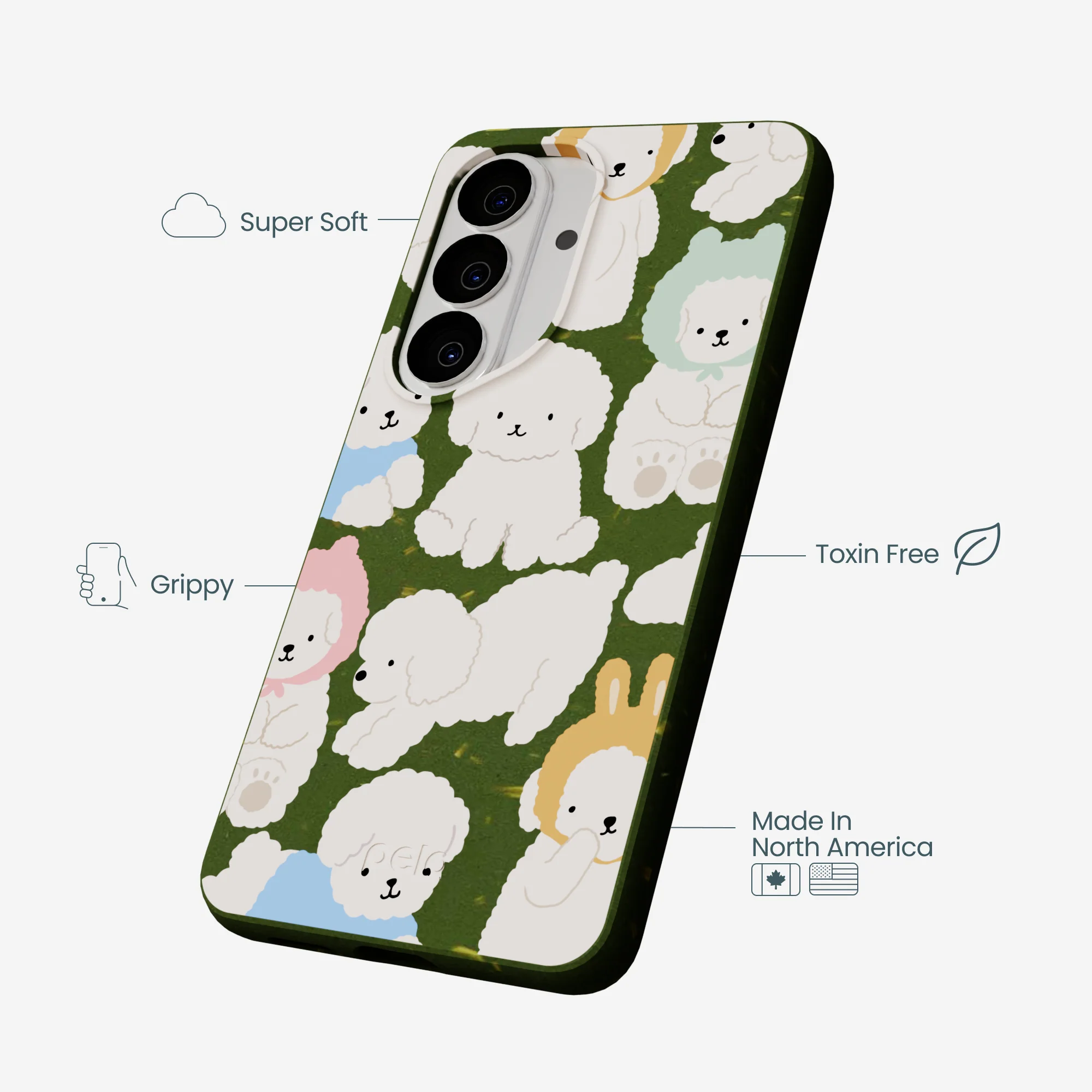 Forest Floor Cloud Poodles Samsung Galaxy S26 Case - Image 4