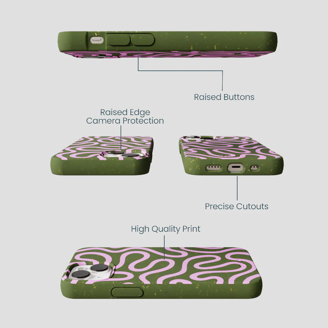 Forest Floor Cotton Curls iPhone 13 Mini Case - Image 3