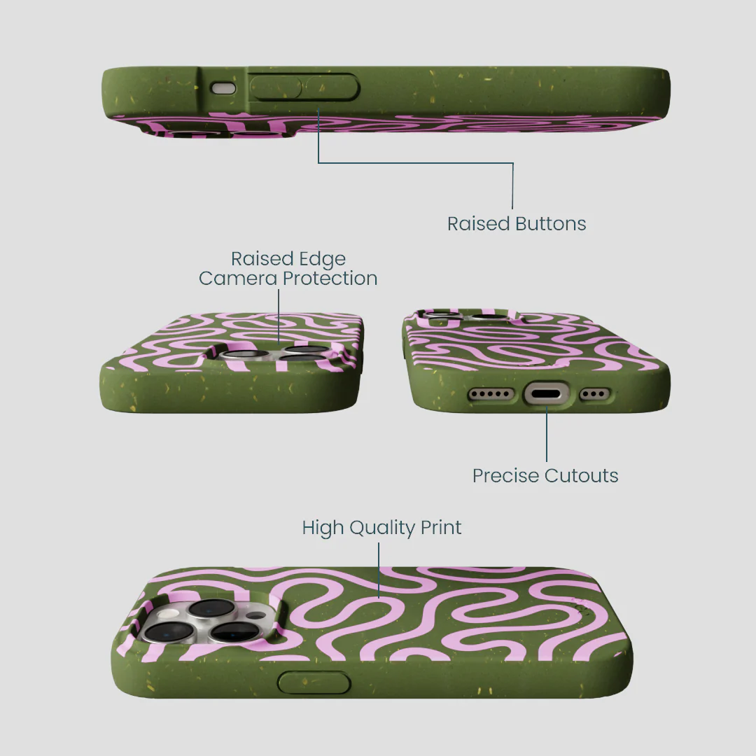 Forest Floor Cotton Curls iPhone 15 Pro Case - Image 3