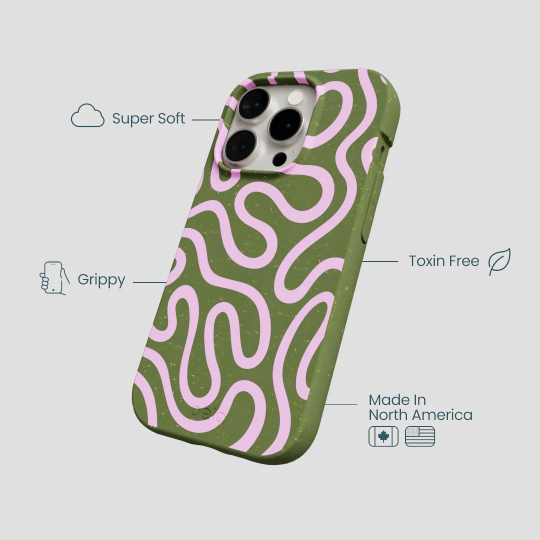 Forest Floor Cotton Curls iPhone 15 Pro Case - Image 4