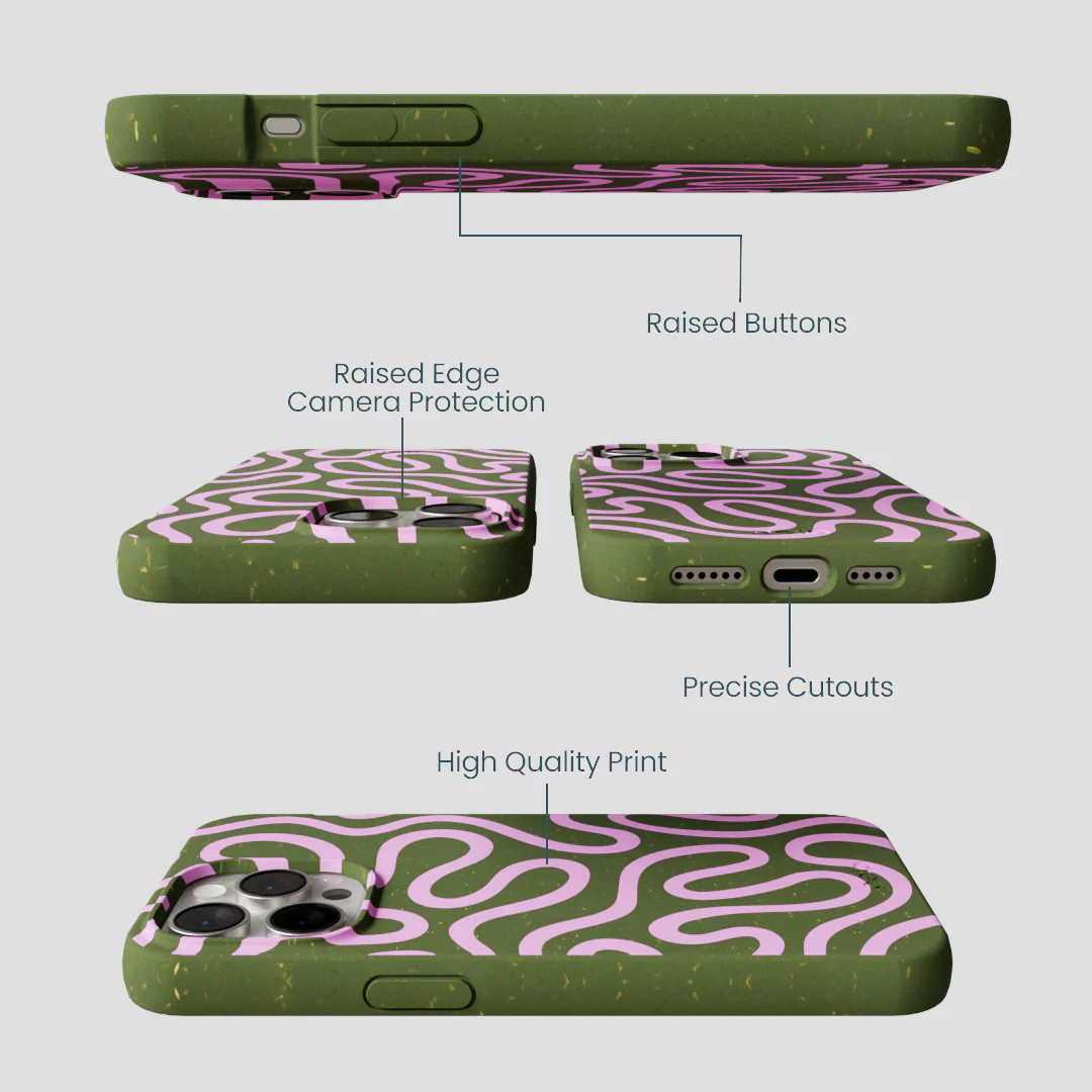 Forest Floor Cotton Curls iPhone 15 Pro Max Case - Image 3