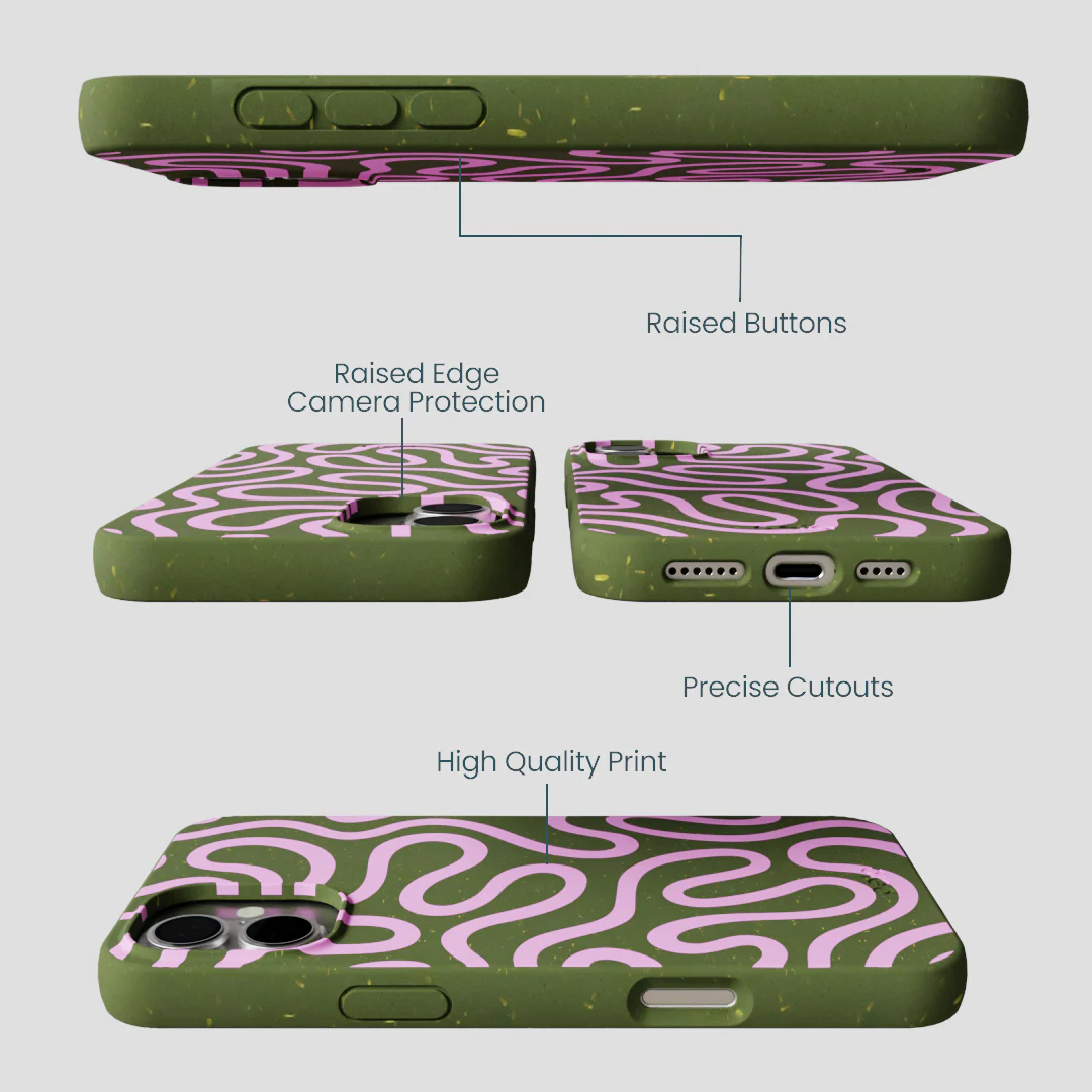 Forest Floor Cotton Curls iPhone 16 Plus Case - Image 3