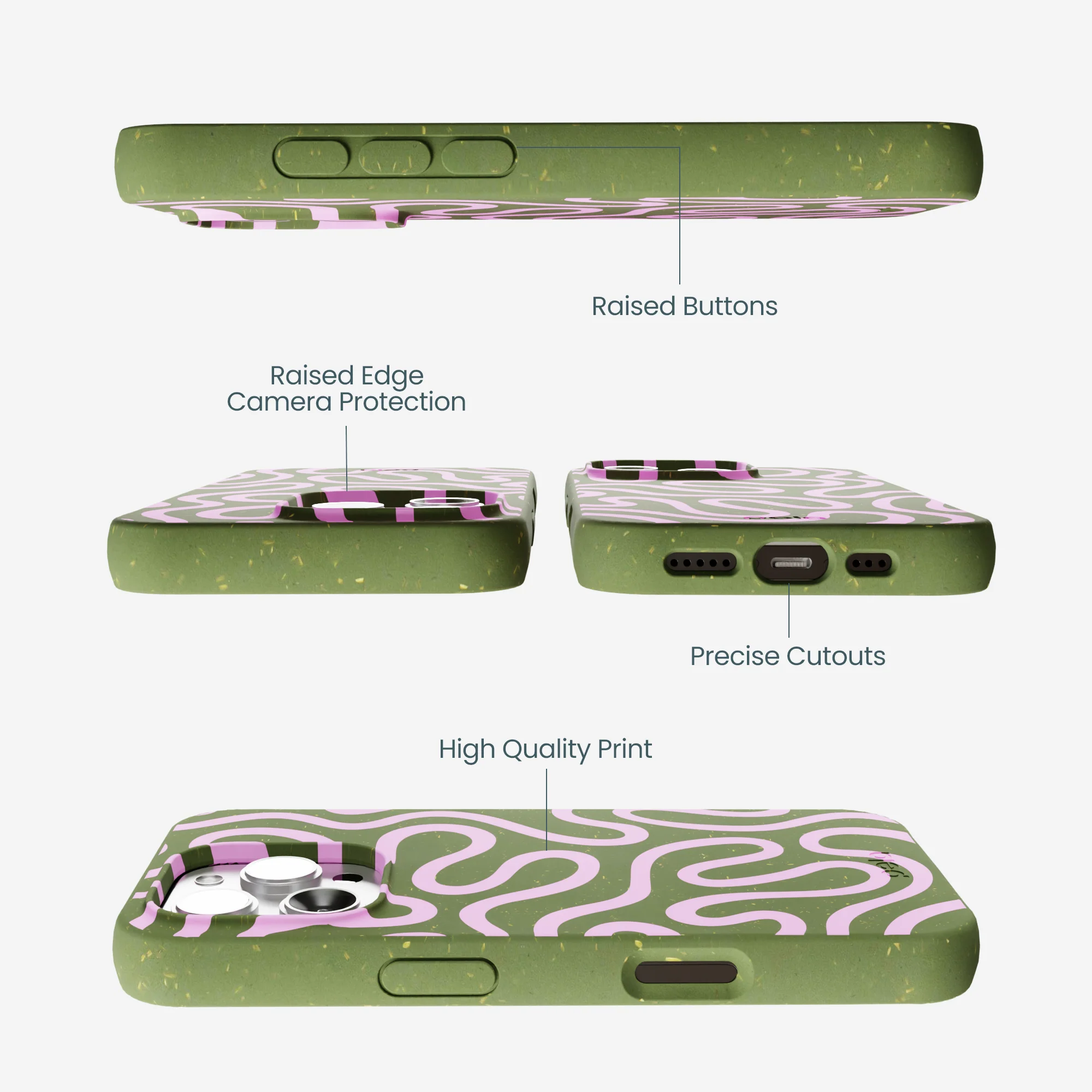 Forest Floor Cotton Curls iPhone 16 Pro Max Case - Image 3