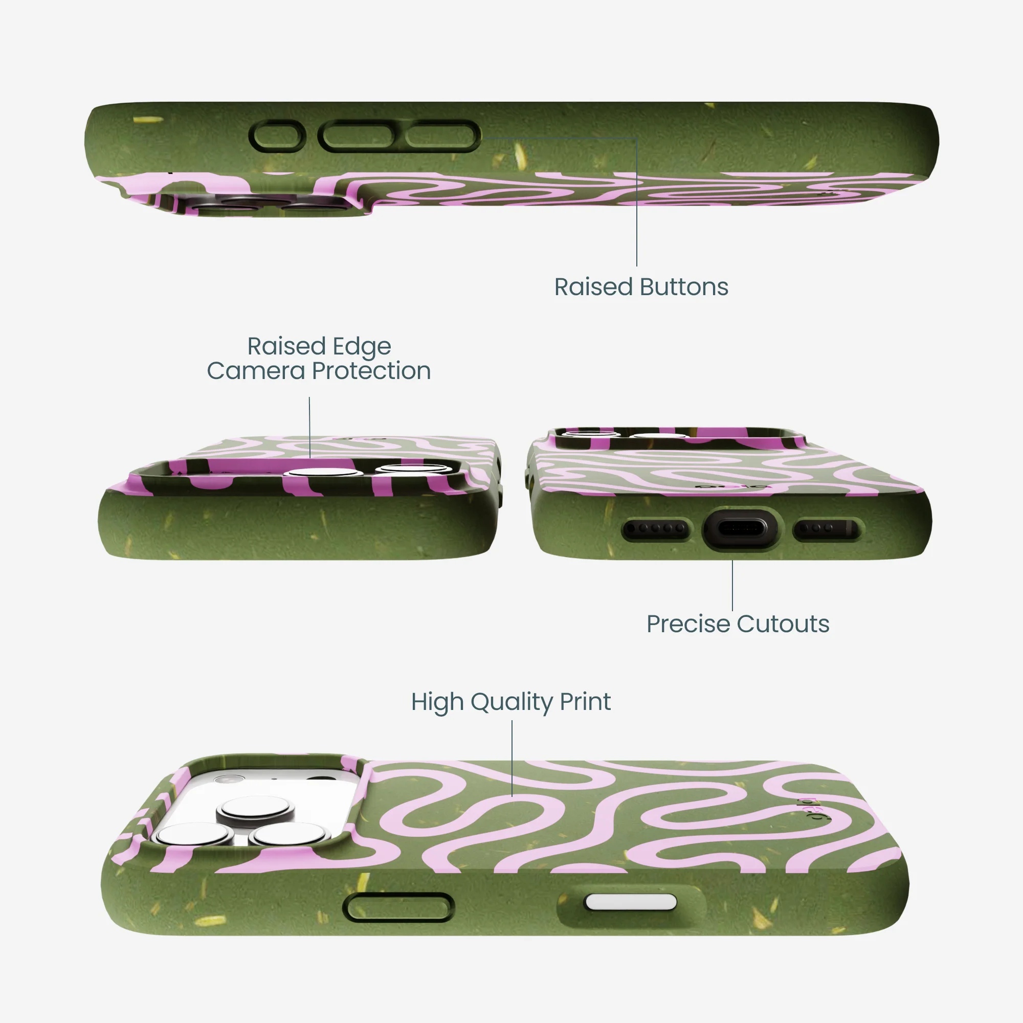 Forest Floor Cotton Curls iPhone 17 Pro Case - Image 3