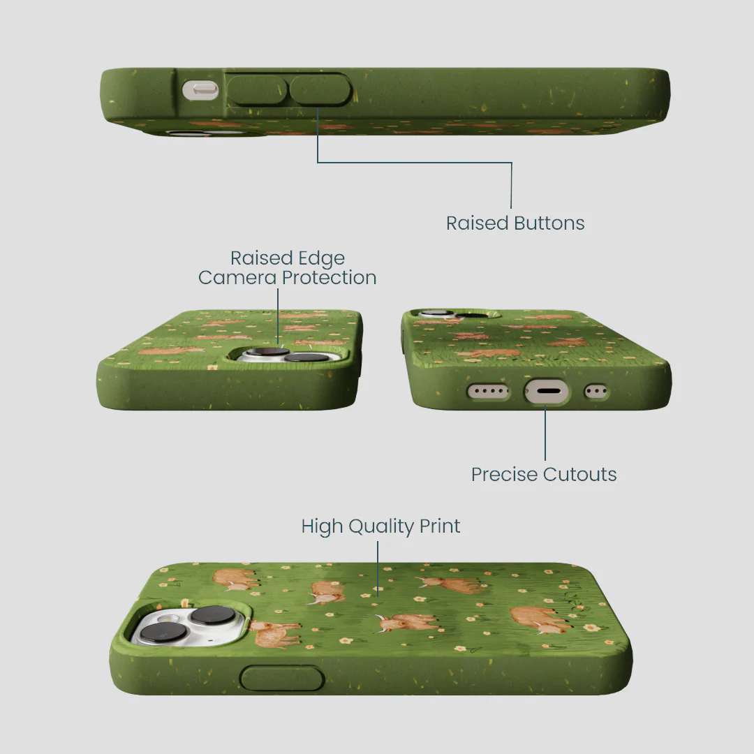 Forest Floor Cozy Cows iPhone 13 Case - Image 3