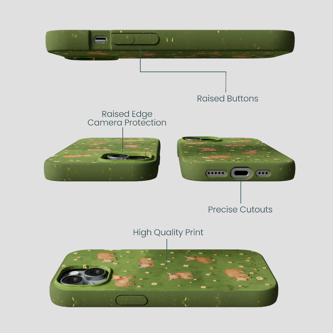 Forest Floor Cozy Cows iPhone 15 Case - Image 3