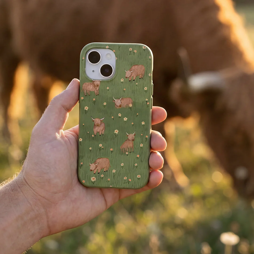 Forest Floor Cozy Cows iPhone 15 Pro Case - Image 2
