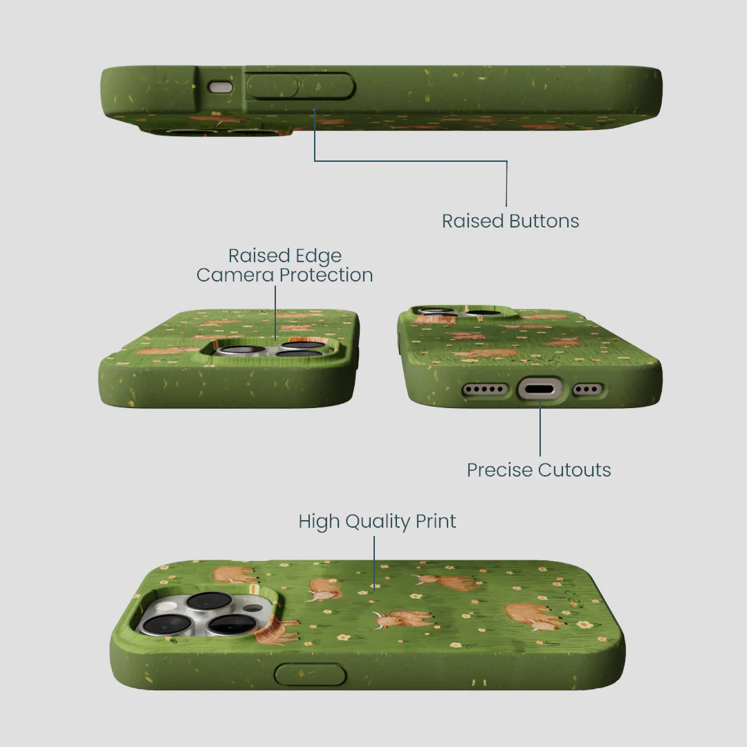 Forest Floor Cozy Cows iPhone 15 Pro Case - Image 3