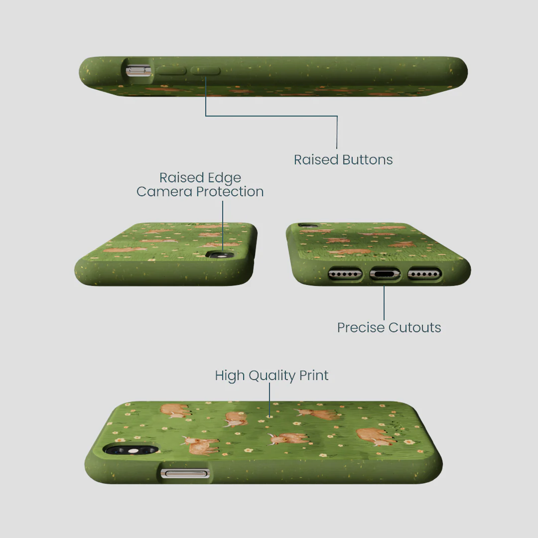 Forest Floor Cozy Cows iPhone XR Case - Image 2