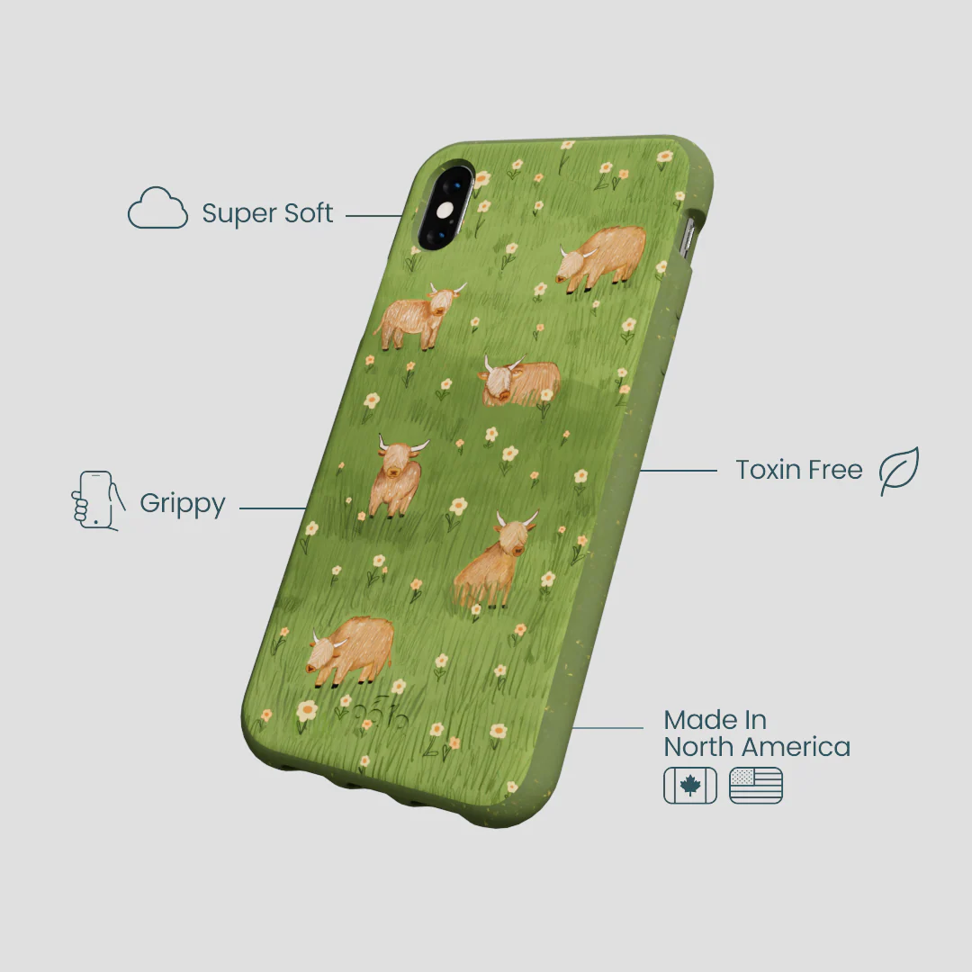 Forest Floor Cozy Cows iPhone XR Case - Image 3