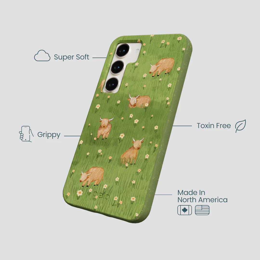 Forest Floor Cozy Cows Samsung Galaxy S24 Case - Image 3
