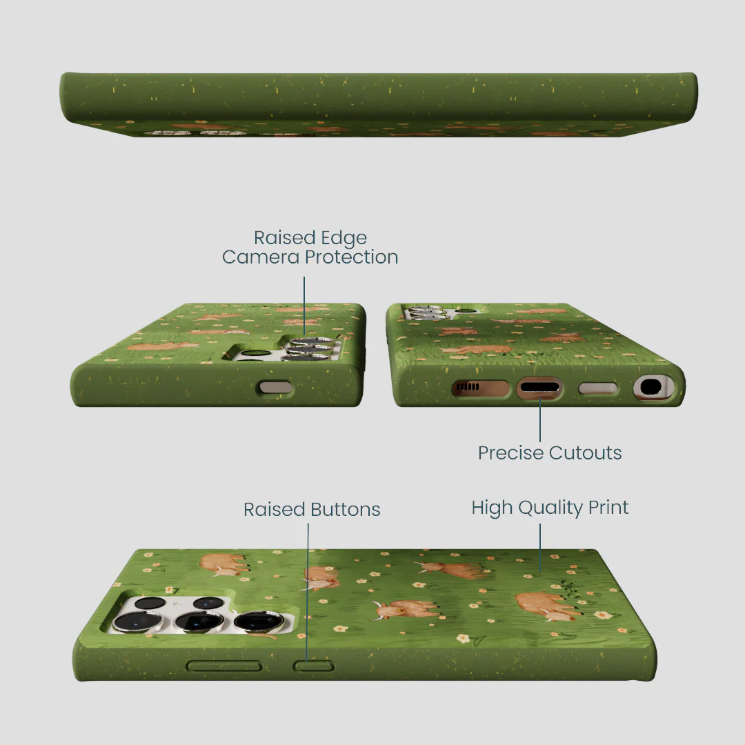 Forest Floor Cozy Cows Samsung Galaxy S24 Ultra Case - Image 2