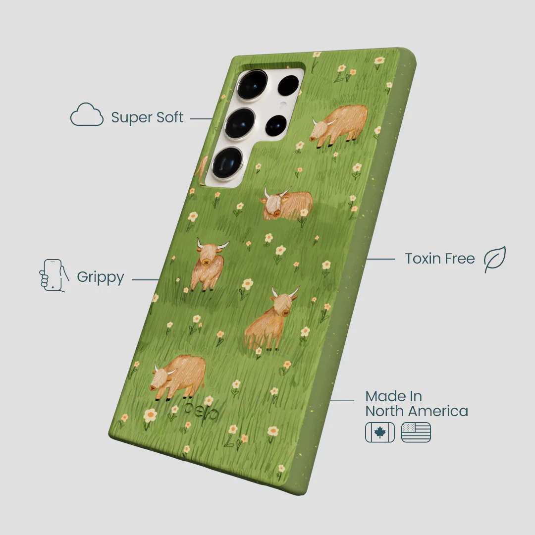 Forest Floor Cozy Cows Samsung Galaxy S24 Ultra Case - Image 3