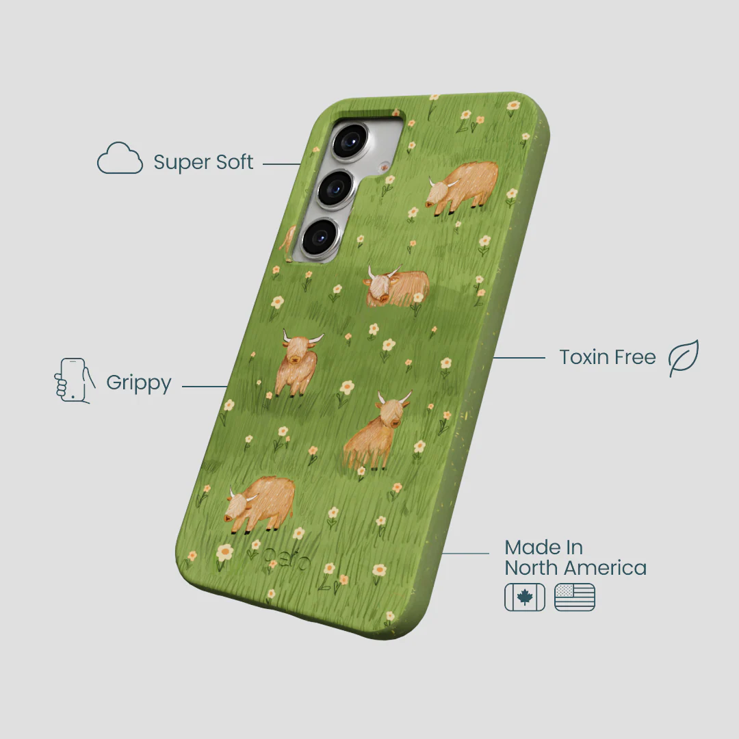 Forest Floor Cozy Cows Samsung Galaxy S25 Case - Image 3