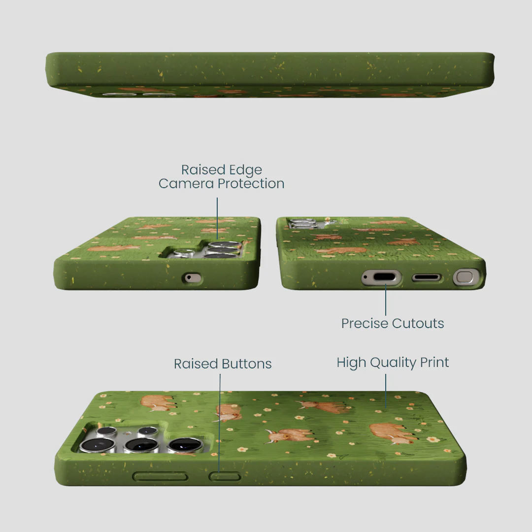 Forest Floor Cozy Cows Samsung Galaxy S25 Ultra Case - Image 2