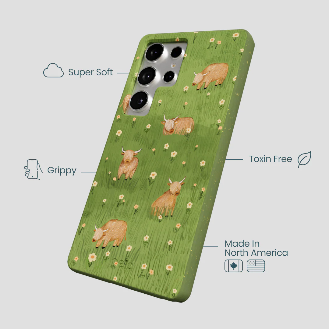 Forest Floor Cozy Cows Samsung Galaxy S25 Ultra Case - Image 3