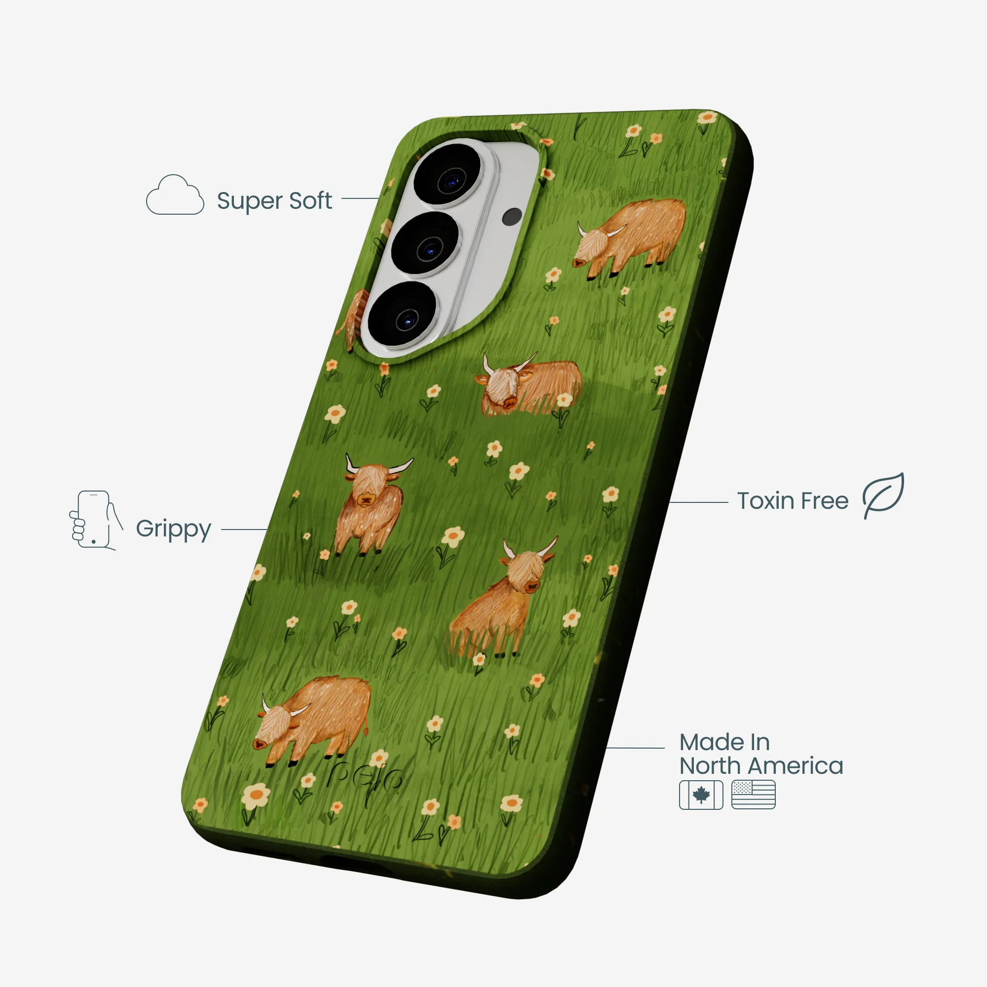 Forest Floor Cozy Cows Samsung Galaxy S26 Case - Image 3